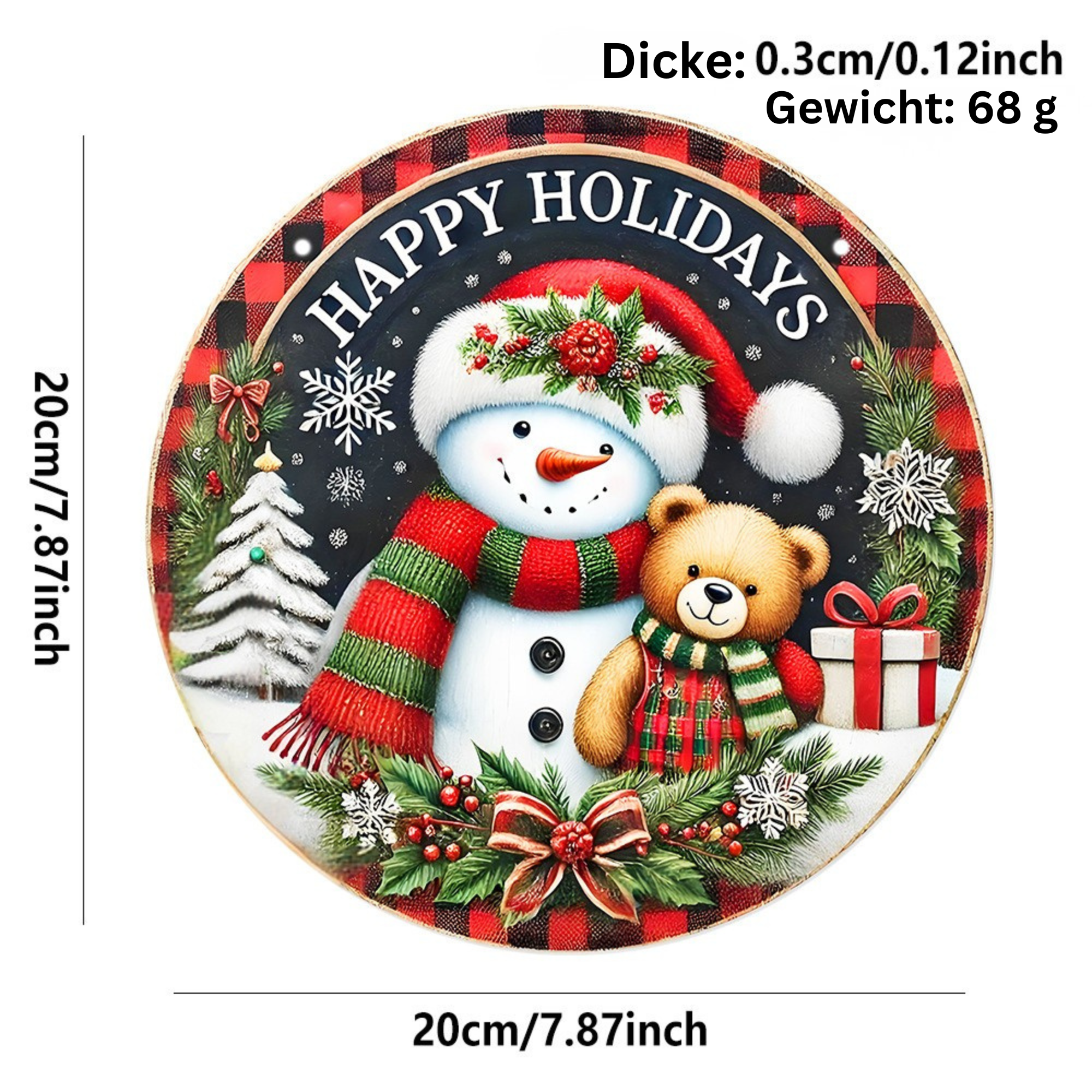 Weihnachtszwerg Holzschild