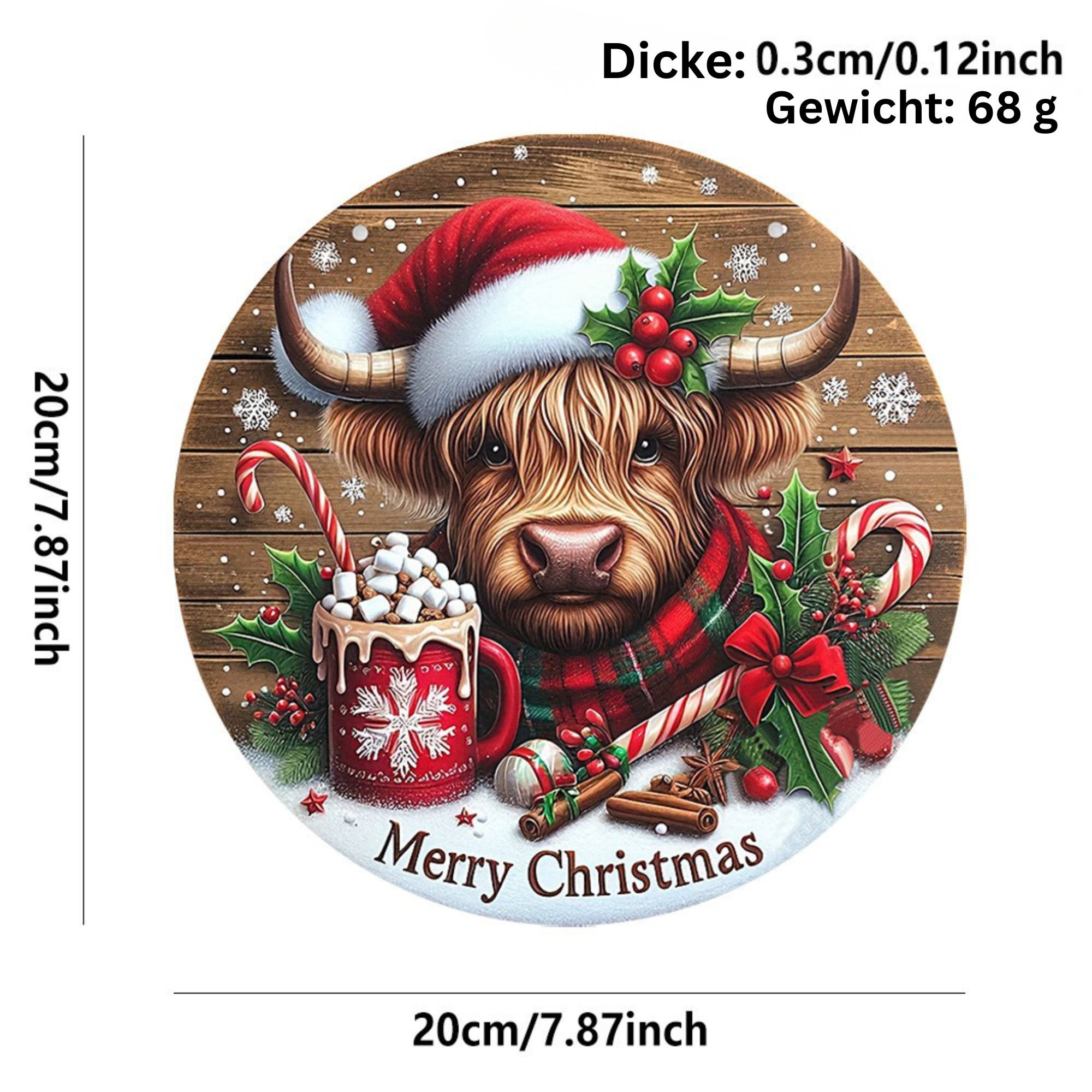 Weihnachtszwerg Holzschild