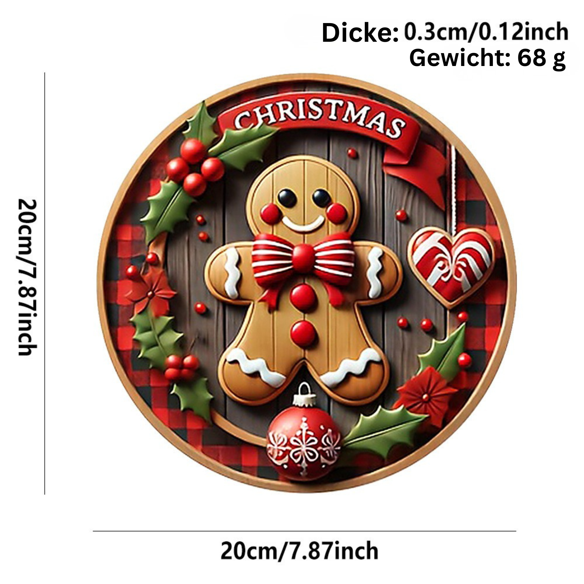 Weihnachtszwerg Holzschild