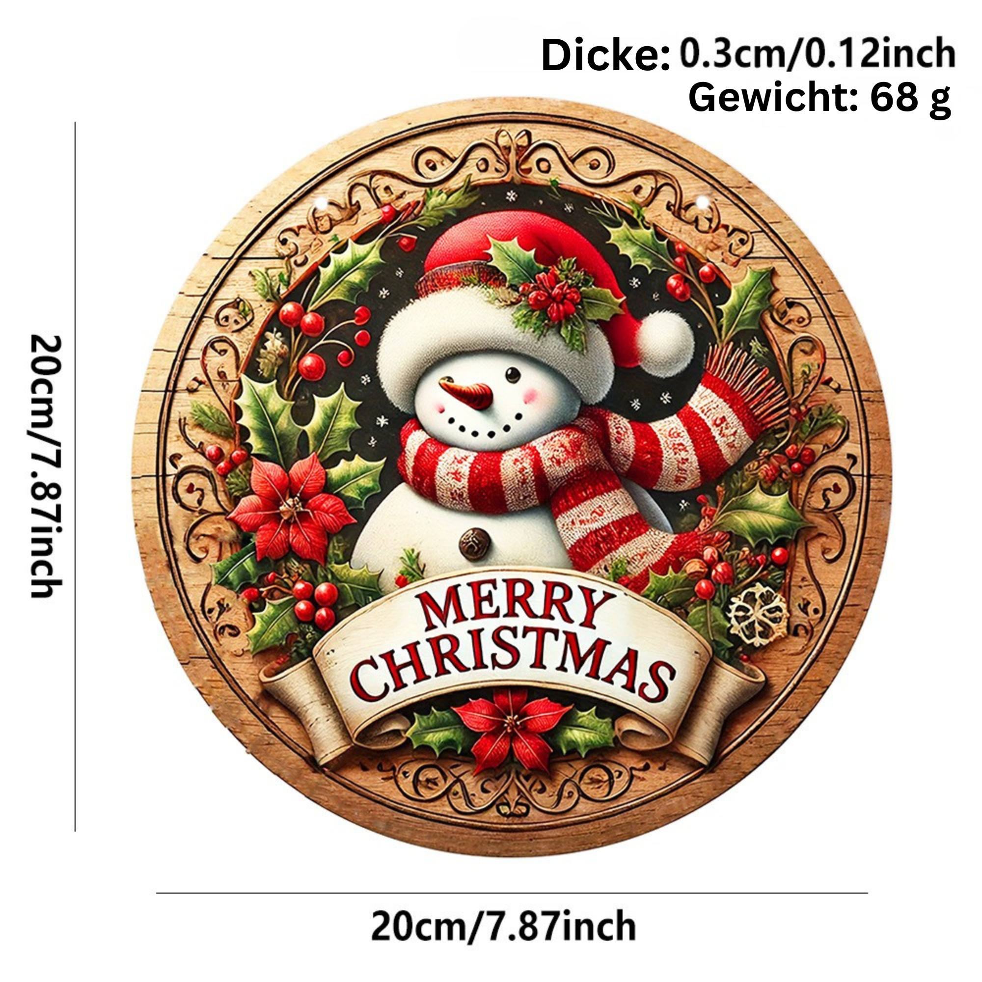 Weihnachtszwerg Holzschild
