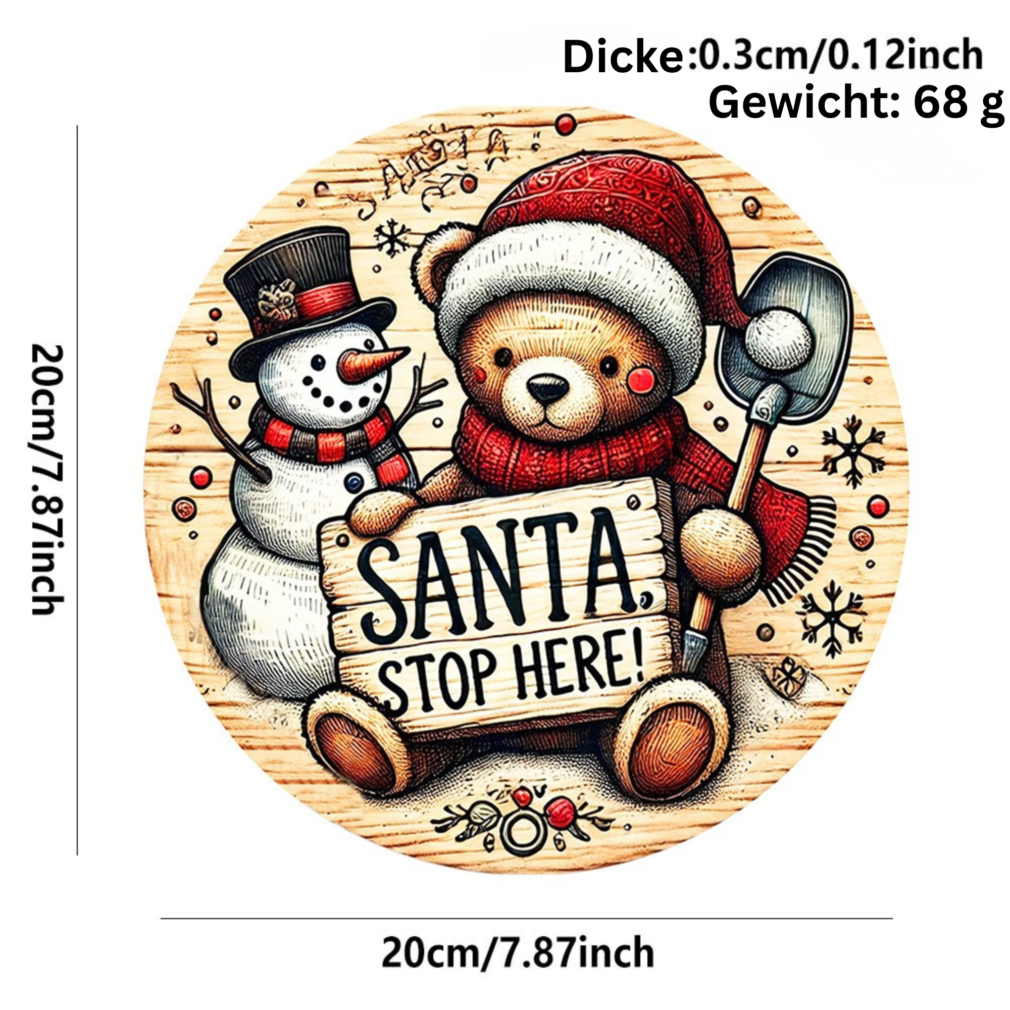 Weihnachtszwerg Holzschild