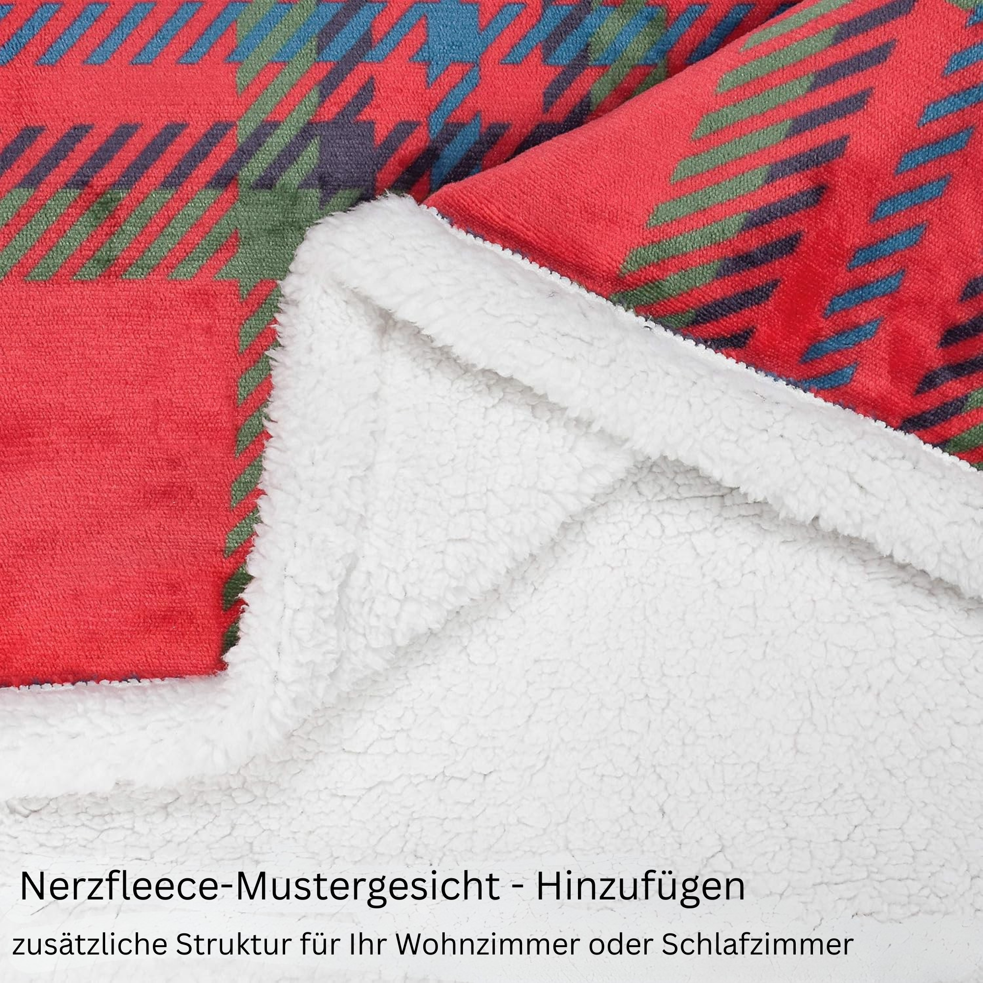 Weihnachtsdecke Sherpa Rot