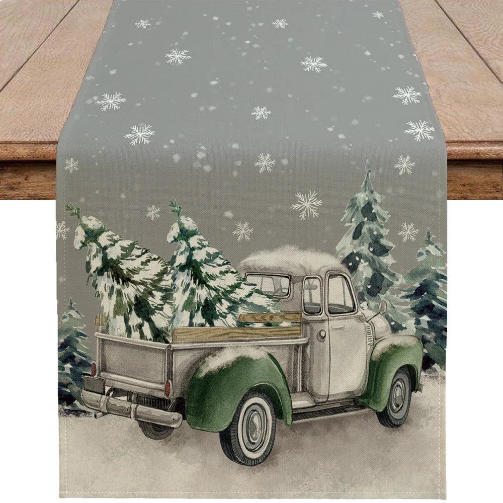 Weihnachts-Schneeflocken-Tischläufer