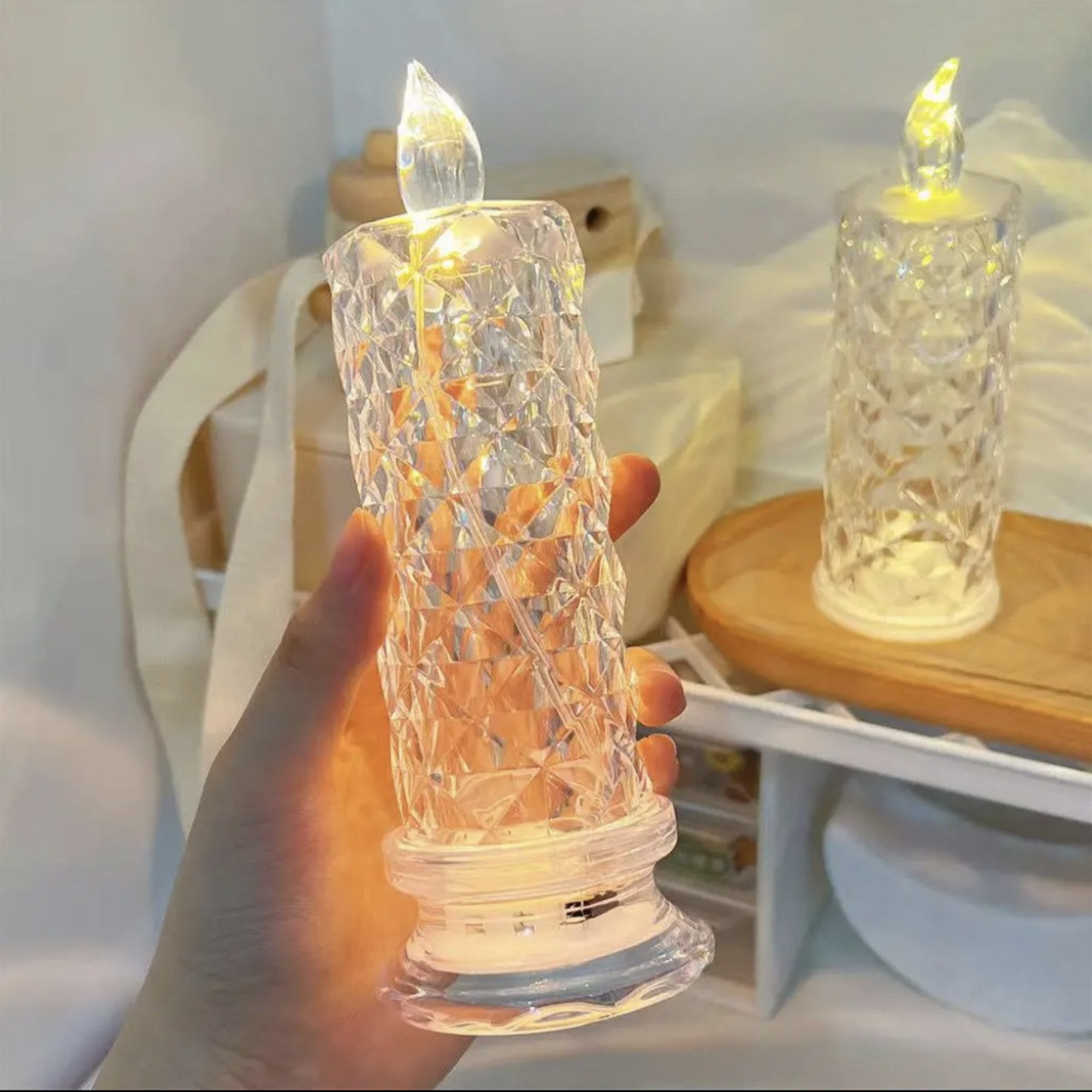 LumiRose LED-Kristallkerze