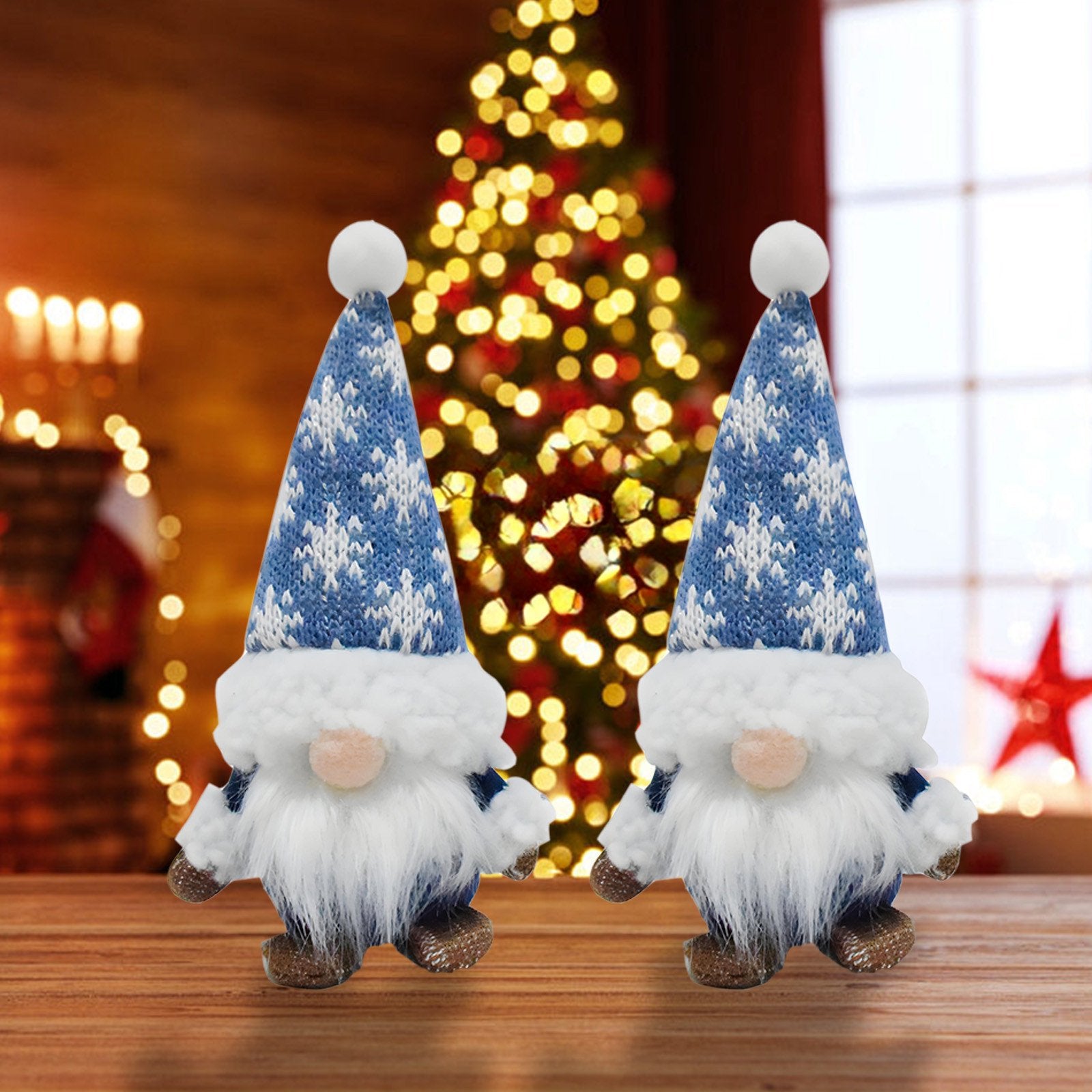 Weihnachtszwerg - Blauer Faceless Doll